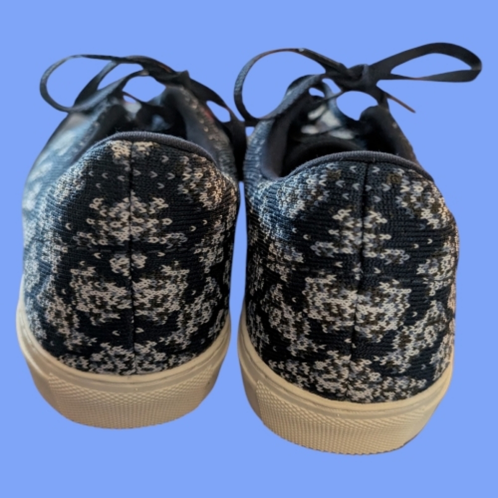 NEW SKECHERS Vaso Ramo Navy Light Blue Floral Sneakers Size 7.5 Memory Foam - Picture 5 of 6